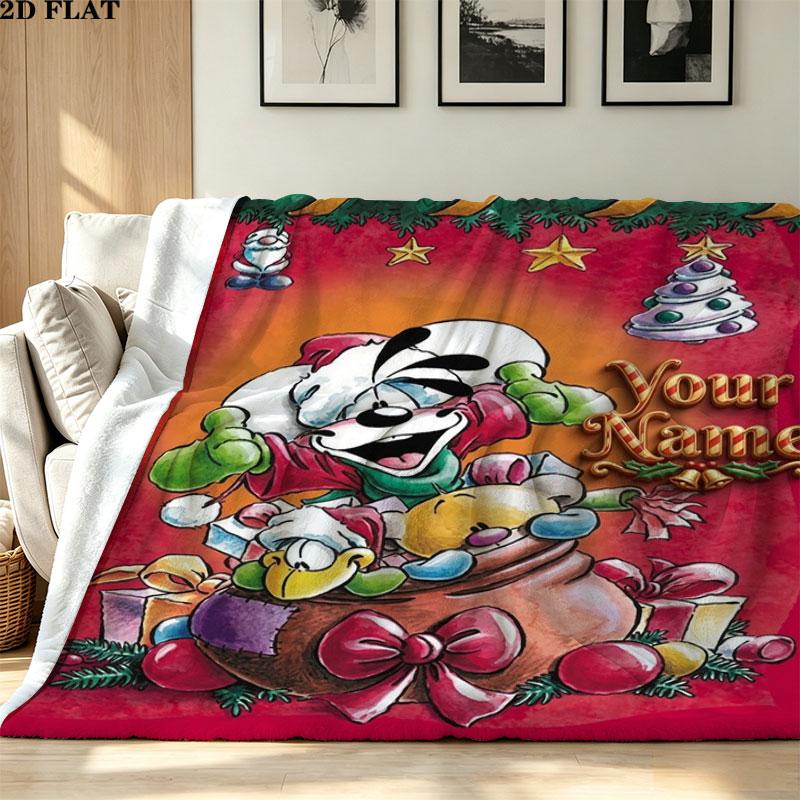 1PC Diddl Custom Name Patterned Flannel Blanket Suitable For All Seasons for Home Decor Warmth and Comfort Gifts Holiday Present