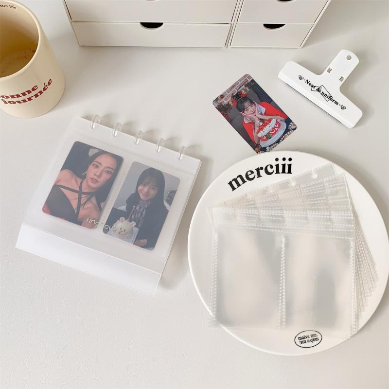 Minimalist Style Transparent Desktop Album Storage Book 3Inch 2 Grid K-Pop Idol Photo Card Display Stand