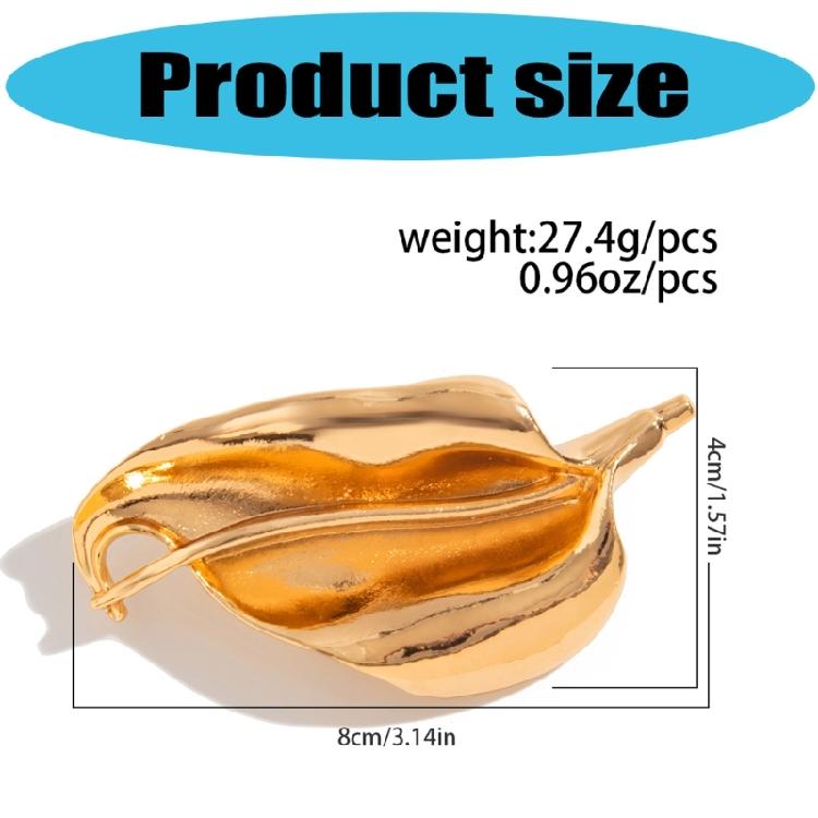 Sophisticated Alloy Irregular Leaf Brooch Trendy Fashion Lapel Pin Accessories for Business Meetings and Social Event