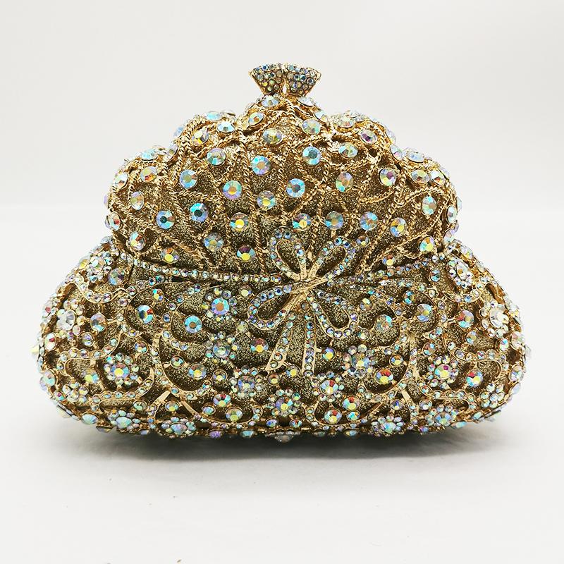 

Blue Rhinestone Evening Bag Crystal Clutch Luxury Diamond Wedding Purse WHTUOHENG Party Cocktail Handbag For Gala Clutches 18cmX13cmX6cm