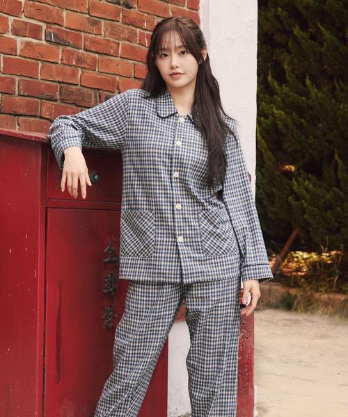 [BYC] Brushed Cotton Unisex Pajama Set Blue [Shipped from Korea] 100% Authentic