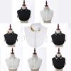 Women Removable Faux Collar Floral Embroidered Half Shirt Blouse Dickey Fashion Bib for Casual T Shirt