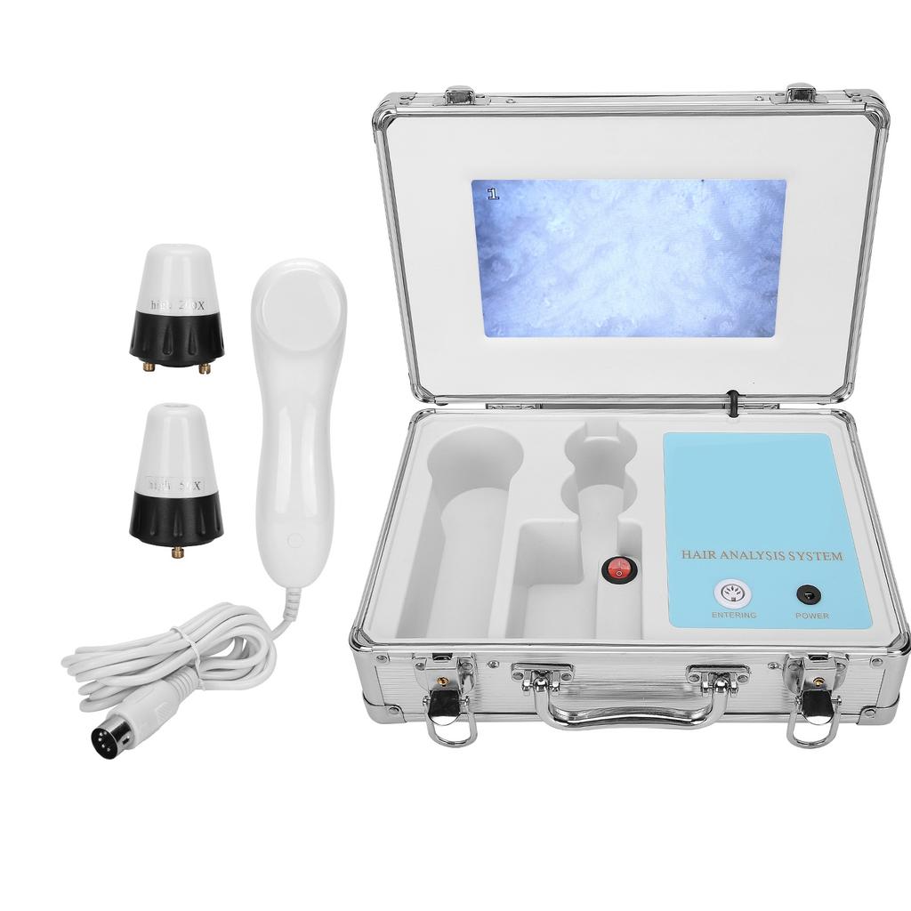 9 Zoll 50X 200X Objektiv Kopfhautdetektor Haarfollikel Haut Haardetektor Analysegerät 100–240VUK