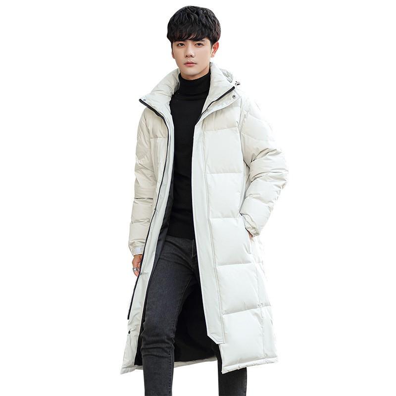 Mens Long Hooded Down Coat Winter Warm Thick Casual Parka Adults Lightweight 56-60% Duck