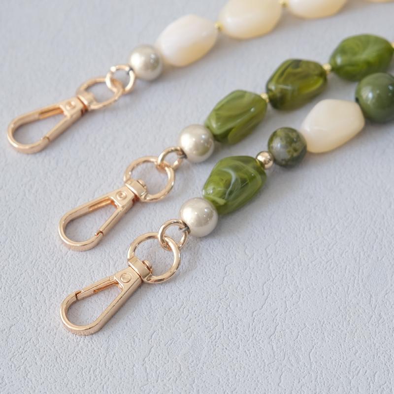 New Fashion Woman Bag Accessory Detachable Green Beaded Chains Cute Acrylic Luxury Strap Women Elegant Bag Shoulder Handle Chain