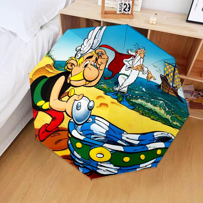 Asterix Friends Umbrella Folding umbrella, automatic umbrella 8-Frame for Travel, camping Use Gift for Halloween Christmas