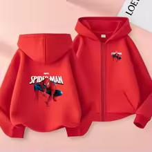 Kids Zipper Style Coat Fashion Animation Film Sweatshirt Clothing Boys Girl 3-12 Yrs Hoodie Long-Sleeved Casual Charming Clothes