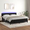 Vidaxl Continental Bed With Mattress And LED, Black Velvet 180X200Cm