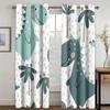 Living Room Space Design Bedroom Nursery Space Kindergarten 2 Panels for Selling Funny Cartoon Style Children Cute Dinosaur Cloth Drapery Ideal