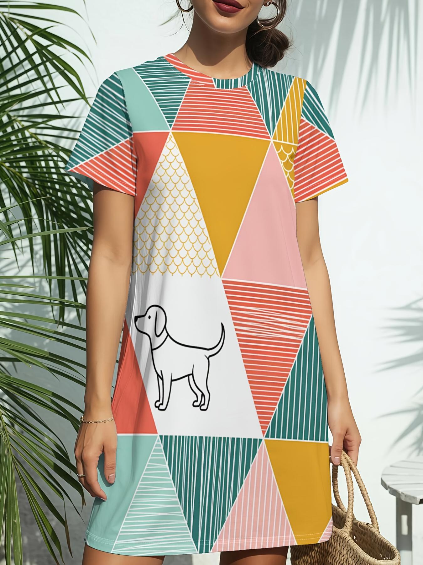 

Women S New Crew Neck Short Sleeve T-Shirt Dress. American Trend Digital Print. Casual ; Versatile for Spring And Summer. Elegant And Chic Women Dre 6XL дубильна кора