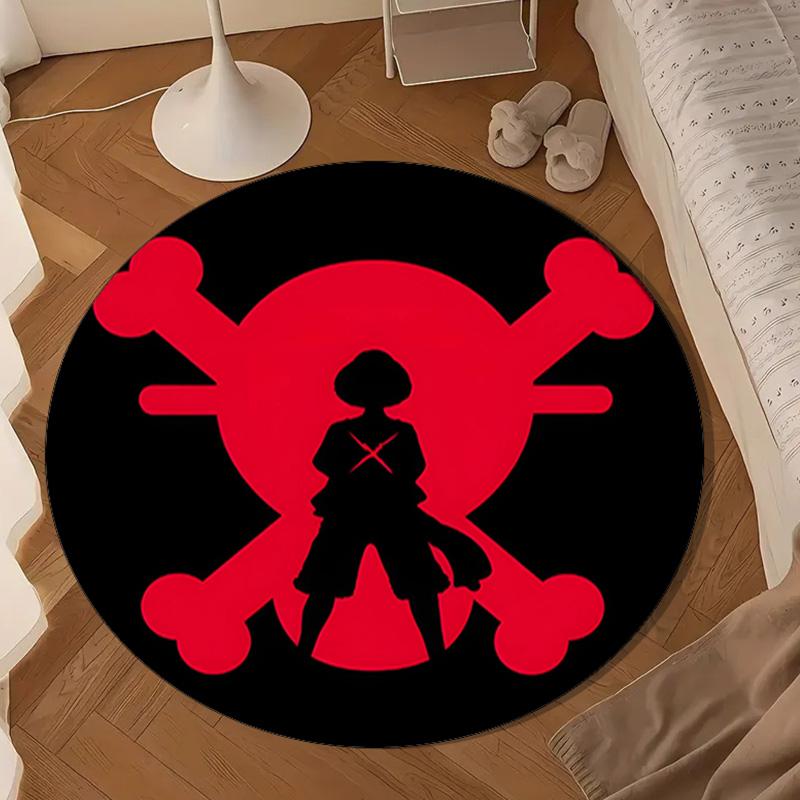 Classic Pirates Skull Crossbones Round Mat, Anti-slip Circle Carpet Chair Rug For livingroom,Bedroom, Doormat Home Decor Gift Christmas Gifts