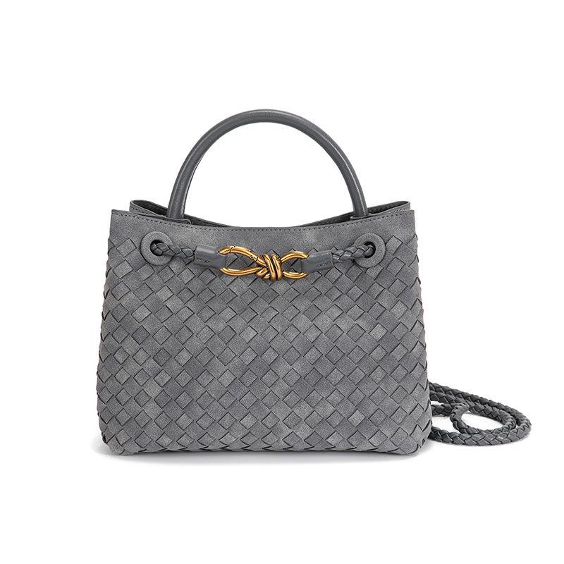 Woven Metal Rope Buckle Multi-Use Tote: Large Capacity Handbag & Crossbody Bag