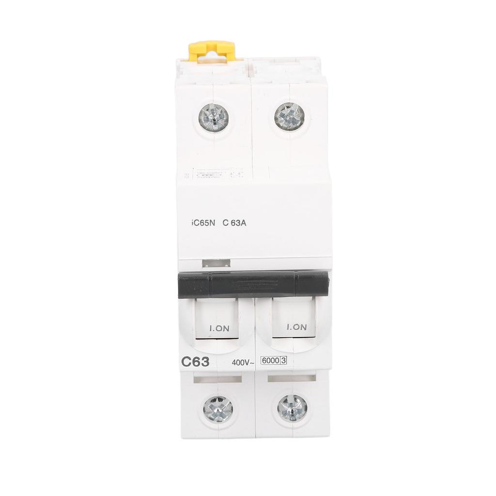 Circuit Breaker 2P Low Voltage 6000A Breaking Capacity DIN Rail Mount 63A AC 400V
