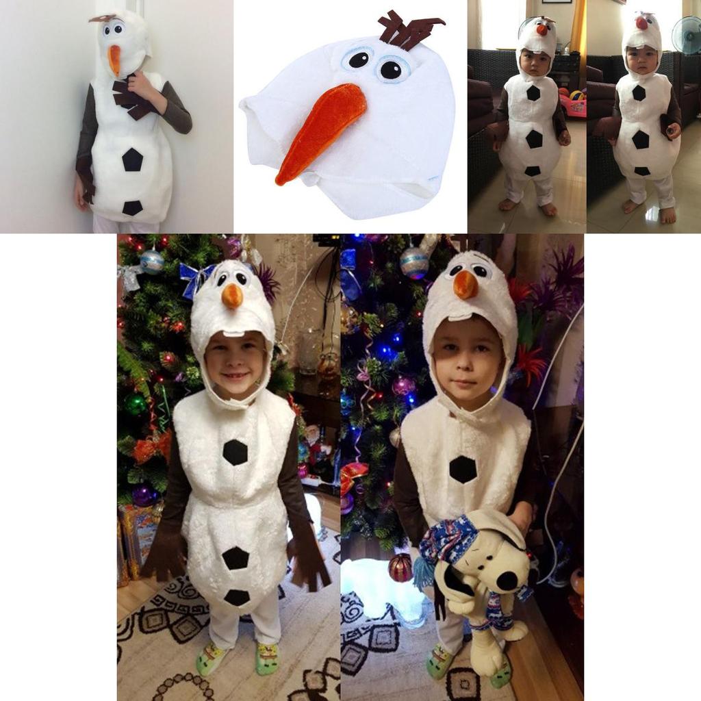 Adorable Kids Frozen Snowman Olaf Costume With Breathable Polyester Jumpsuit