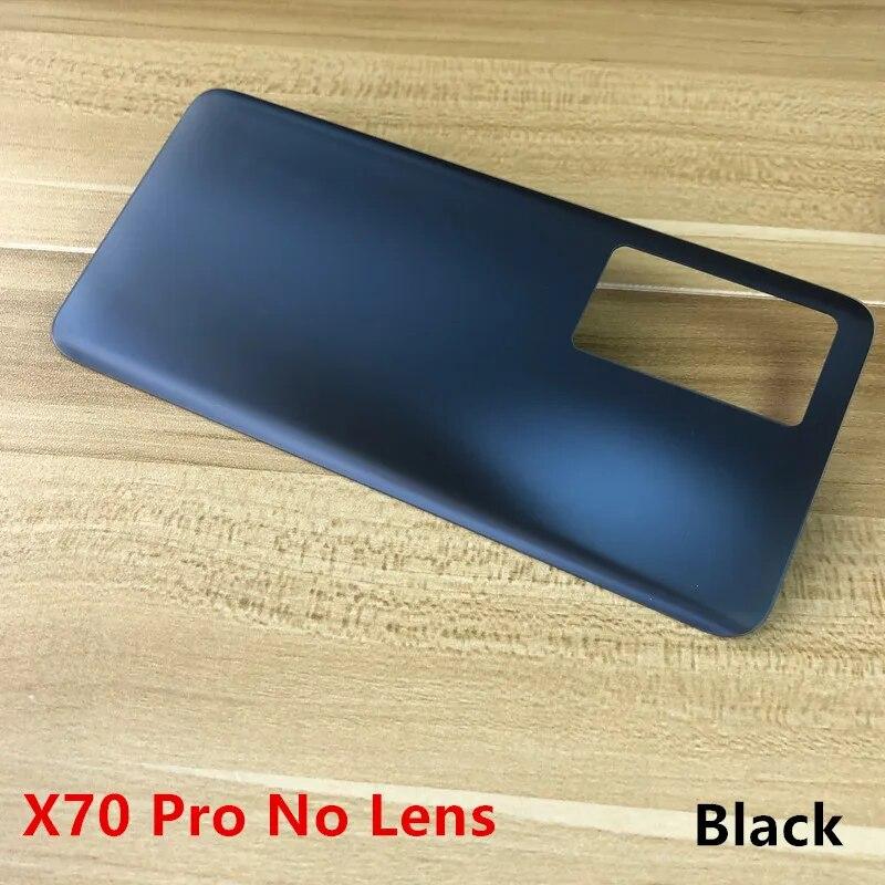 

Корпус X70Pro для Vivo X70 Pro 6,56 дюйма, стеклянная задняя крышка аккумулятора, ремонт, замена дверного телефона сзади + логотип Black No Lens