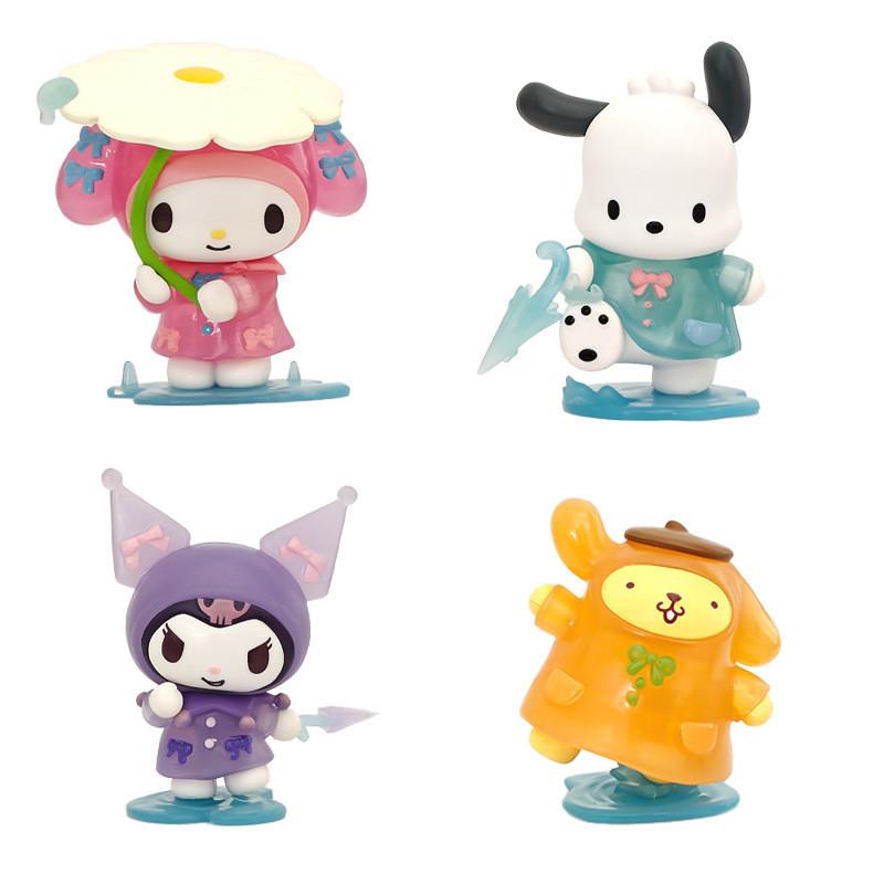 Sanrio Kuromi And My Melody Rainy Day Pvc Desk Figurines Set For Collection And Gift
