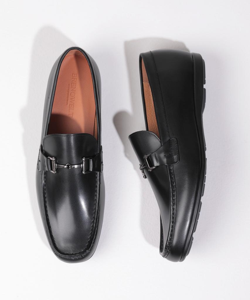 Brenowelt Driving Black Metal Loafers 1101