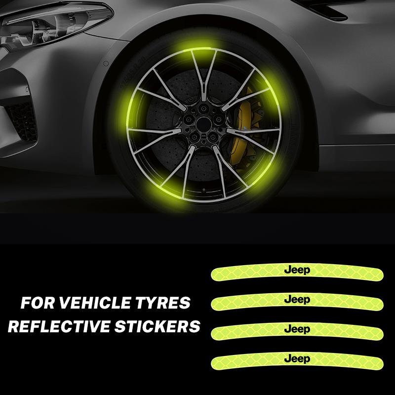 20Pcs Car Hub 3M Reflection Stickers Decorate Decal Accessories For Jeep Grand Wrangler JK Gladiator Compass Cherokee Renegade P AJY1