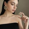 Ear Jewelry European and American Style Geometric Spiral Conch Symbol Design Sense Stud Earrings Women's Simple Exaggerated Earrings Jewelry
