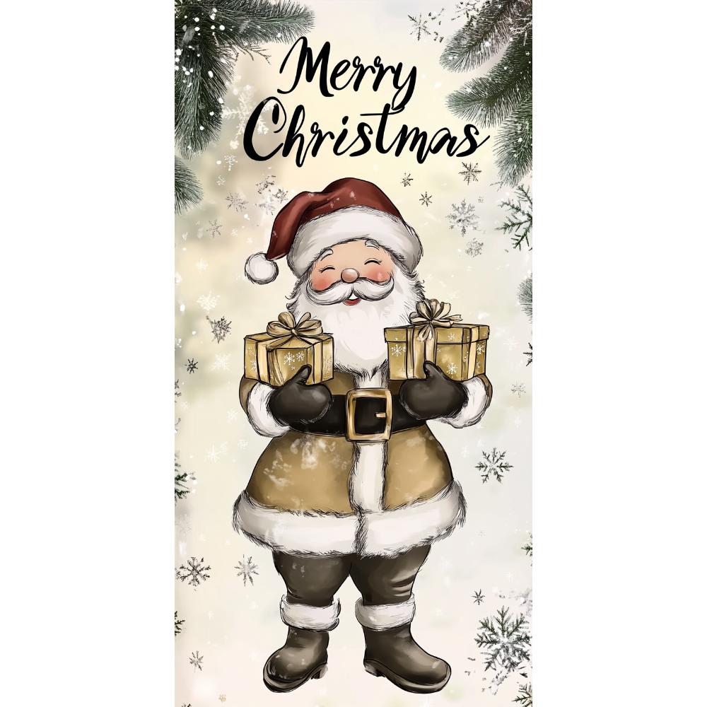 Cartoon Santa Claus Door Cover Christmas Outdoor Decoration Home Door Lining 2024 Xmas Ornament 2025 New Year Party Home Banner
