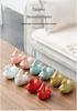 Modern Minimalist Ceramic Rocking Horse Ornament - Cute Green & Pink Tea Pet Decor for Home
