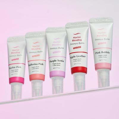 Marine Blending Smmyu Balm: Ballerina Pink, Barbie Pink, Pink Bubble, Purple Xenia, Apple Leather, Juicy Beige