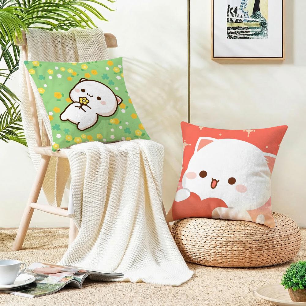 Squishy MMochi CatS Cushion Cover Breathable and skinfriendly linen pillowcase square removable and washable cushion