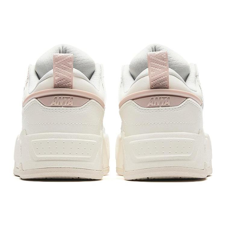 New Anta Durable Breathable Low Top Skateboard Shoes Women's White Orange Gray 122348073-2
