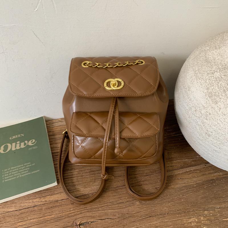 

Осінні нові модні жіночі сумки високої якості модна сумка-рюкзак на ланцюжку з камінням великої місткості жіночий рюкзак