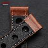 20mm 22mm Breathable Vintage Leather Watch Band for Omega Oil Wax Cowhide Straps Sport Bracelets Men's Brown Black Red Wristband