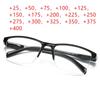 Men Women Black Resin Reading Glasses 1.75 Half Frame Portable Ultralight Magnifying Presbyopic Hyperopia Glasses Square 1.5 2.0