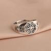 Adjustable Open Ring Men Women Geometric Octagram Sea God Star Design Vintage Retro Plated Copper Finger