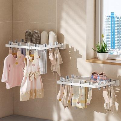 Anti-slip Sock Folding Clothes Dryer Windproof Multi-Clip Drying Rack Folding Drying Rack Indoor
