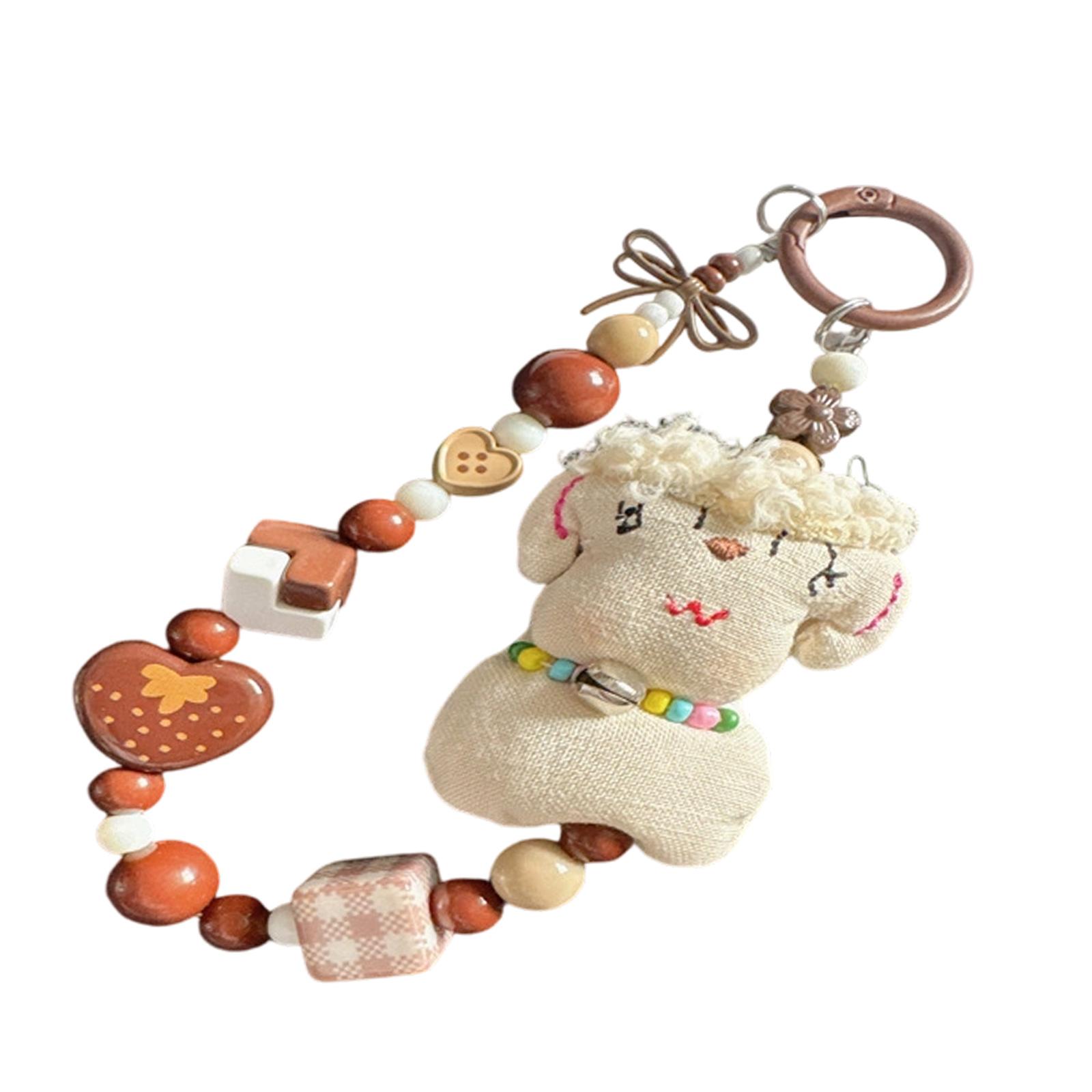 

Unique Sheep Keychain With Heart Detail PVC Crafted Portable Keychain For Travel Office 1