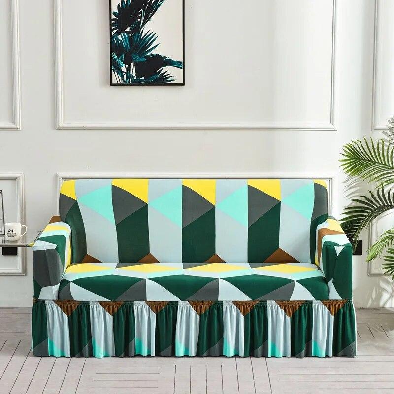 Elastyczna spódnica narzuty na sofy do salonu elastyczne narzuty na sofę funda sofa krzesło narzuta na sofę Home Decor duży rozmiar 350cm