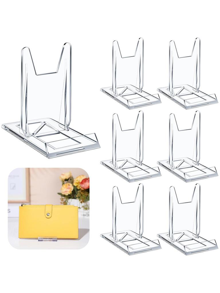 6PCS Photo Frame Stand Business Card Holder Phone Stand Tag Holder Hanging Tray Stand Plastic Display Rack