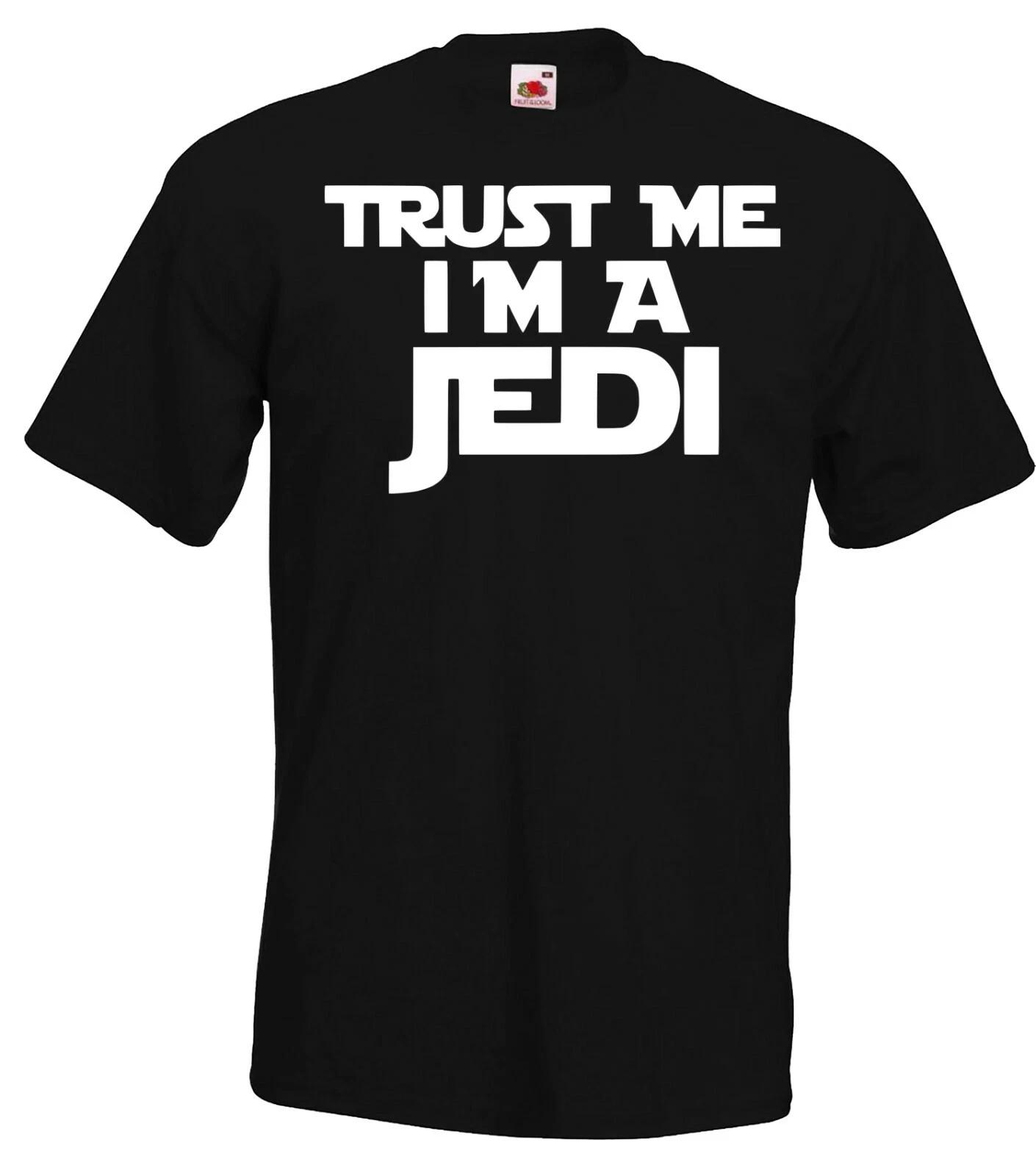 Youth Designz Men s T-Shirt TRUST ME I M A JEDI Logo Wars Nerd Star Yoda Fun 4XL