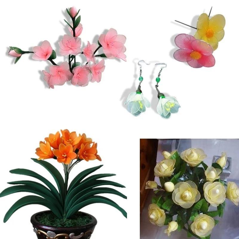 10 stykker / Rull Strekkbare Nylonstrømper DIY Blomsterlaging Håndlagde Håndverksmaterialer