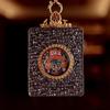 3D Hand-Painted Yellow Jambhala Thangka Zhakiram Gau Box Necklace