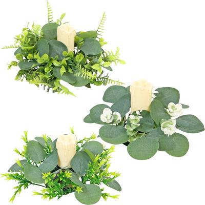 Simulation Seasonal Decorative Wreath Eucalyptus Candlestick Wedding Season Wreath