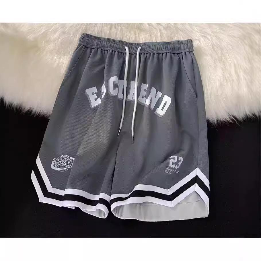 Men's Summer Ice Silk Quick-Dry Mesh Basketball Shorts - Trendy, Casual, 5-Point Mid-Length for Running & Sports