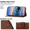 Flip Case for Nokia HMD Fusion Magnetic Shock Absorption PU Leather Wallet Phone Cover with Card Slots and Detachable Wrist Strap