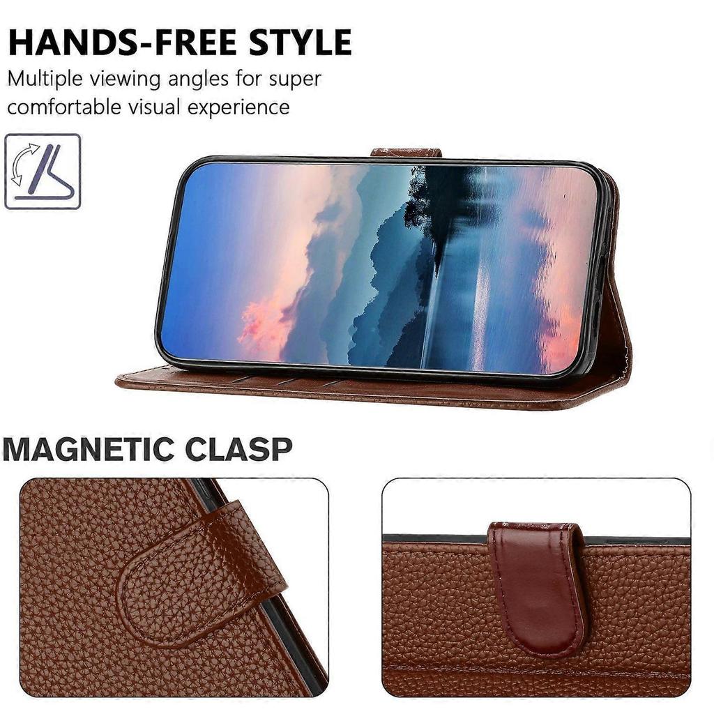 Flip Case for Nokia HMD Fusion Magnetic Shock Absorption PU Leather Wallet Phone Cover with Card Slots and Detachable Wrist Strap