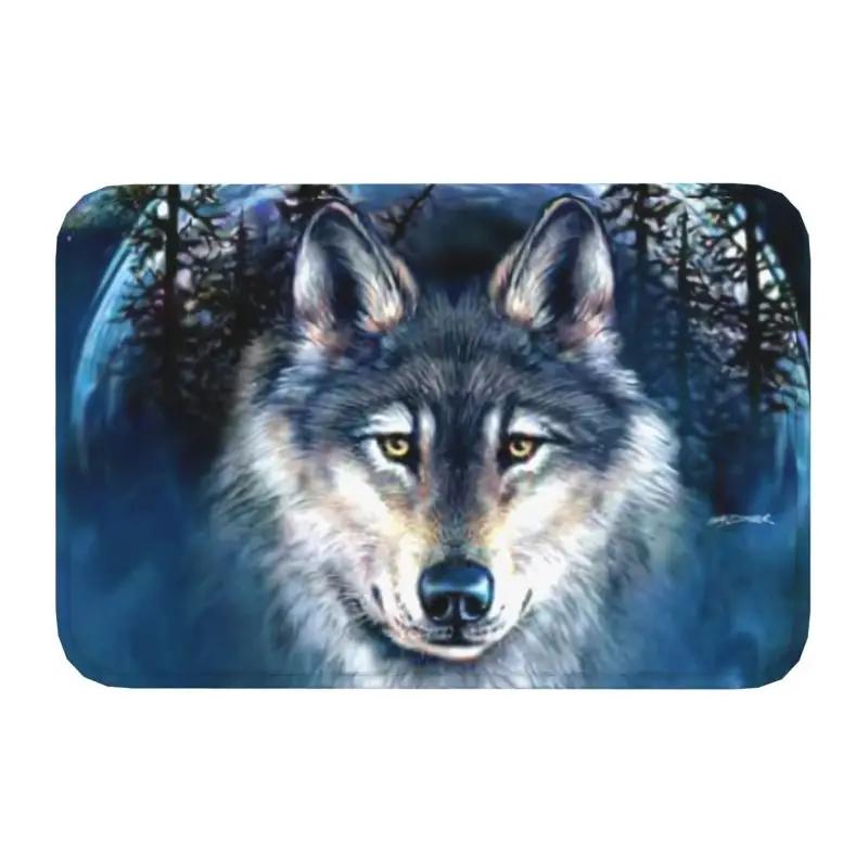 Animal Wolf Front Floor Door Entrance Mat Indoor Kitchen Bathroom Doormat Bedroom Carpet Rug
