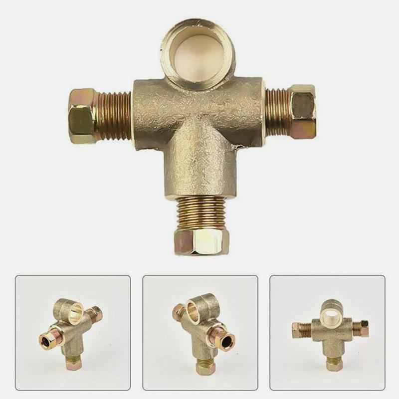 10Mm Brake Pipe Fittings 3 Way Brake T Piece Tee W/ 3 Male Short Nuts Union Metric M10 3/16" Pipe Brake Hoses Accessories Parts