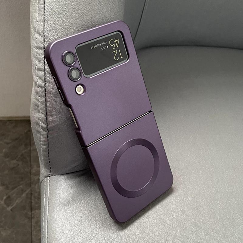 For Samsung ZFlip  6 7  Soft Silicone Matte Case for Samsung Galaxy Z Flip  4 3 6 7 Flip ZFlip4 Magnetic Slim Cover