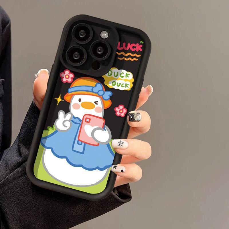 Bier flower duckling for iPhone17proMax cartoon phone case 14 Apple 13 creative 12/15