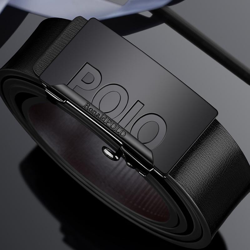 Platinumstone Men's Genuine Leather Belt - Automatic Buckle, Business Casual, in Stock.
