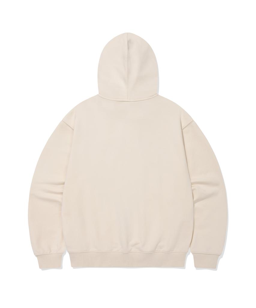 COVERNAT Arch Logo Zip-Up Hoodie Ivory