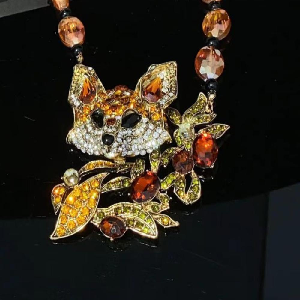 Beaded Rhinestones Pendant Necklace Exaggerated Collarbone Chain Women  Party